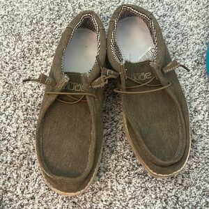 Brown Hey Dude shoes, size 10. Good used condition!
